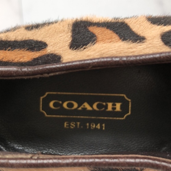 Coach Leopard Calf Hair Tullah Heels Booties Size 8.5B - Picture 3 of 14